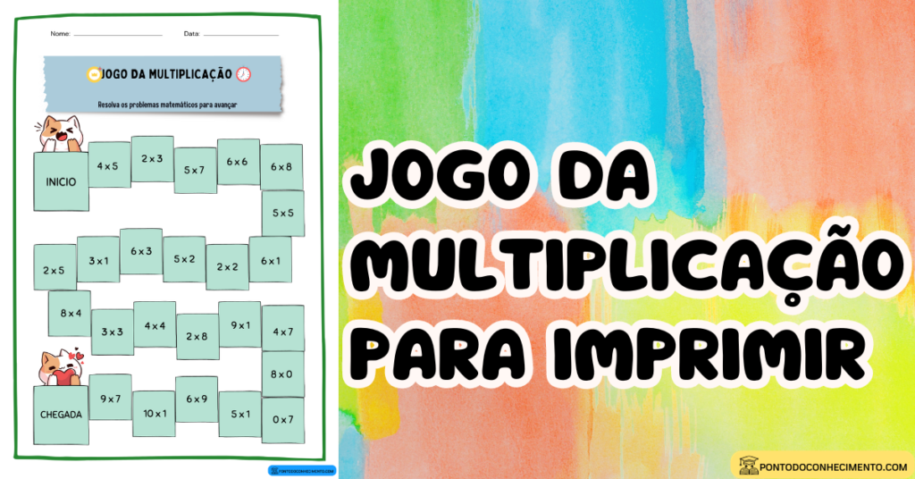 Arquivo de Jogo da multiplicação para imprimir - Ponto do Conhecimento