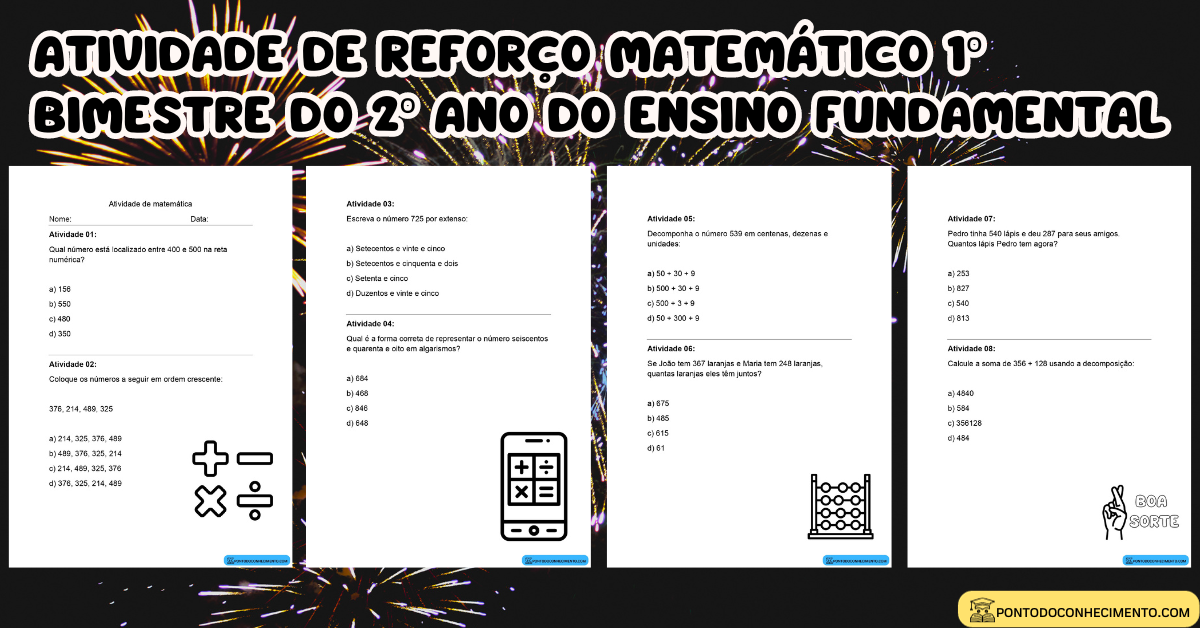 Você está visualizando atualmente Atividade de reforço matemático 1º bimestre do 2º ano do ensino fundamental