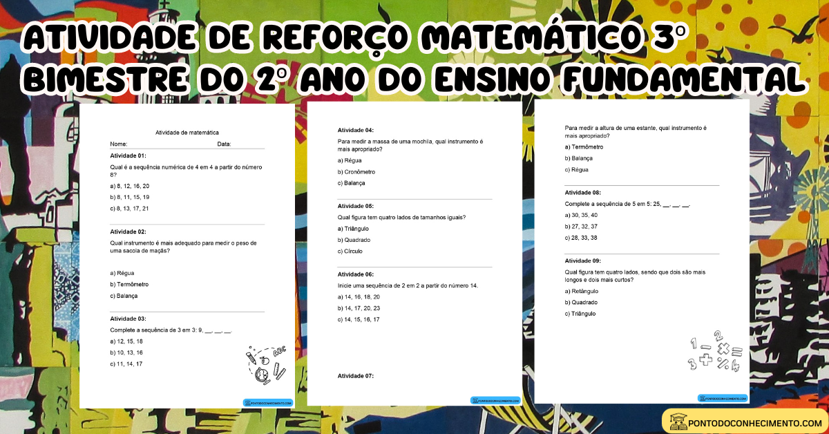 Você está visualizando atualmente Atividade de reforço matemático 3º bimestre do 2º ano do ensino fundamental