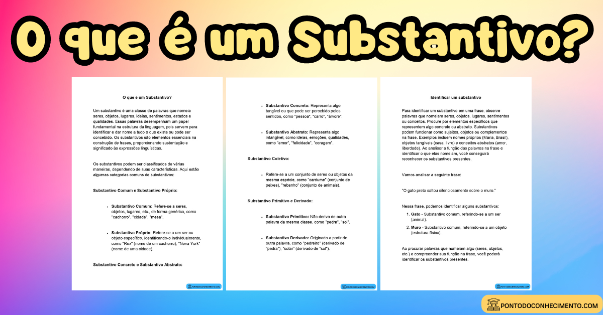 O que é um Substantivo Ponto do Conhecimento