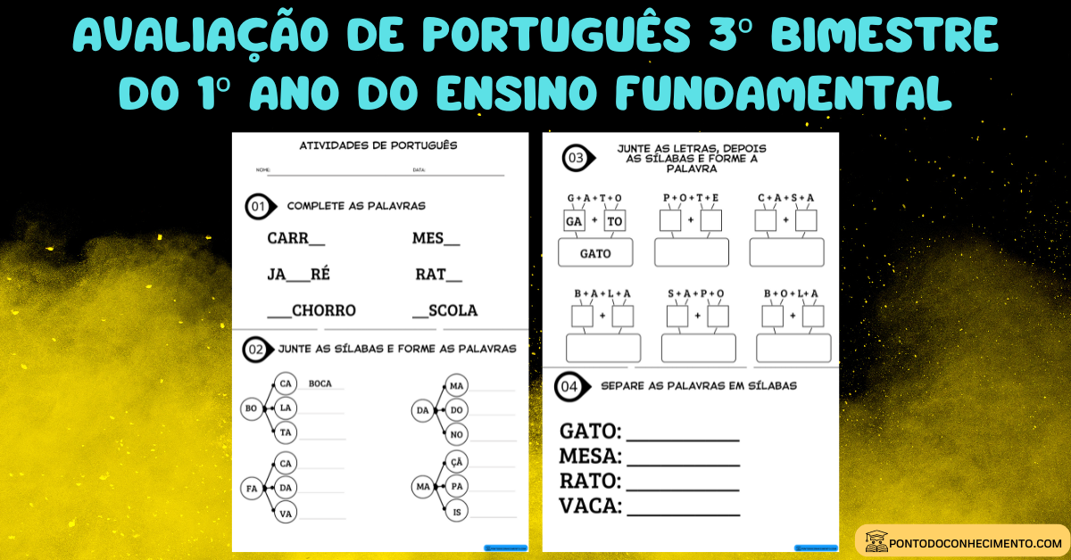 Você está visualizando atualmente Avaliação de Português 3º Bimestre do 1º Ano do Ensino Fundamental