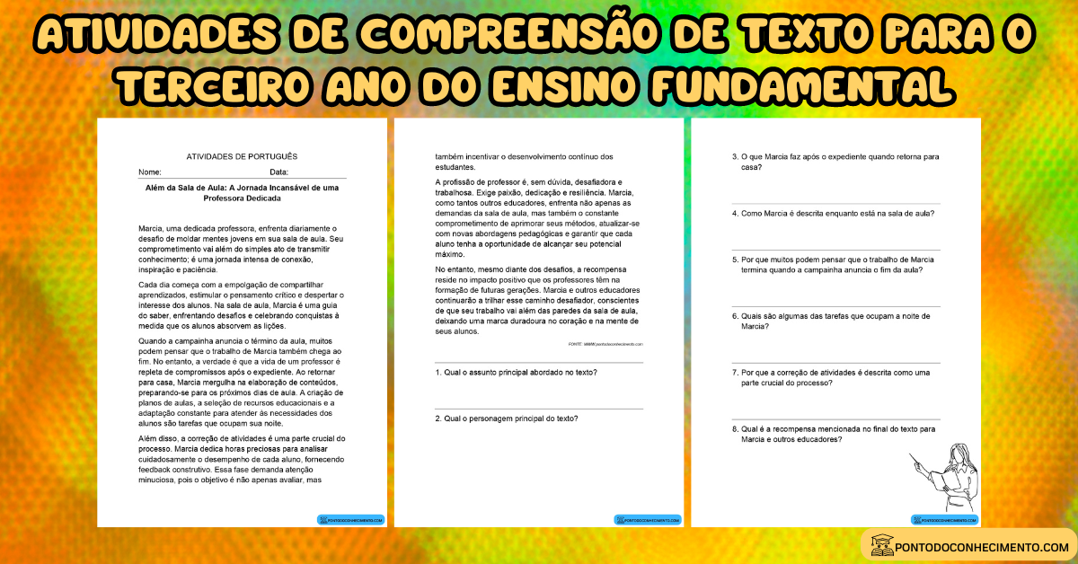 Você está visualizando atualmente Atividades de compreensão de texto para o terceiro ano do ensino fundamental