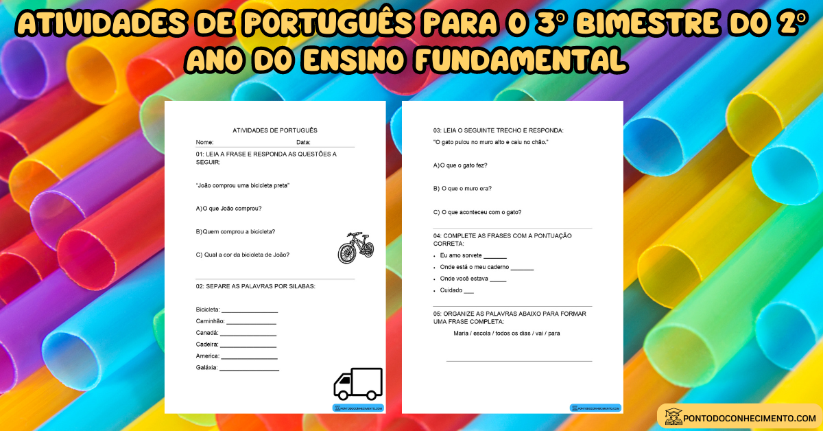 Arquivo De Atividades De Português Para O 3º Bimestre Do 2º Ano Do Ensino Fundamental Para 5524