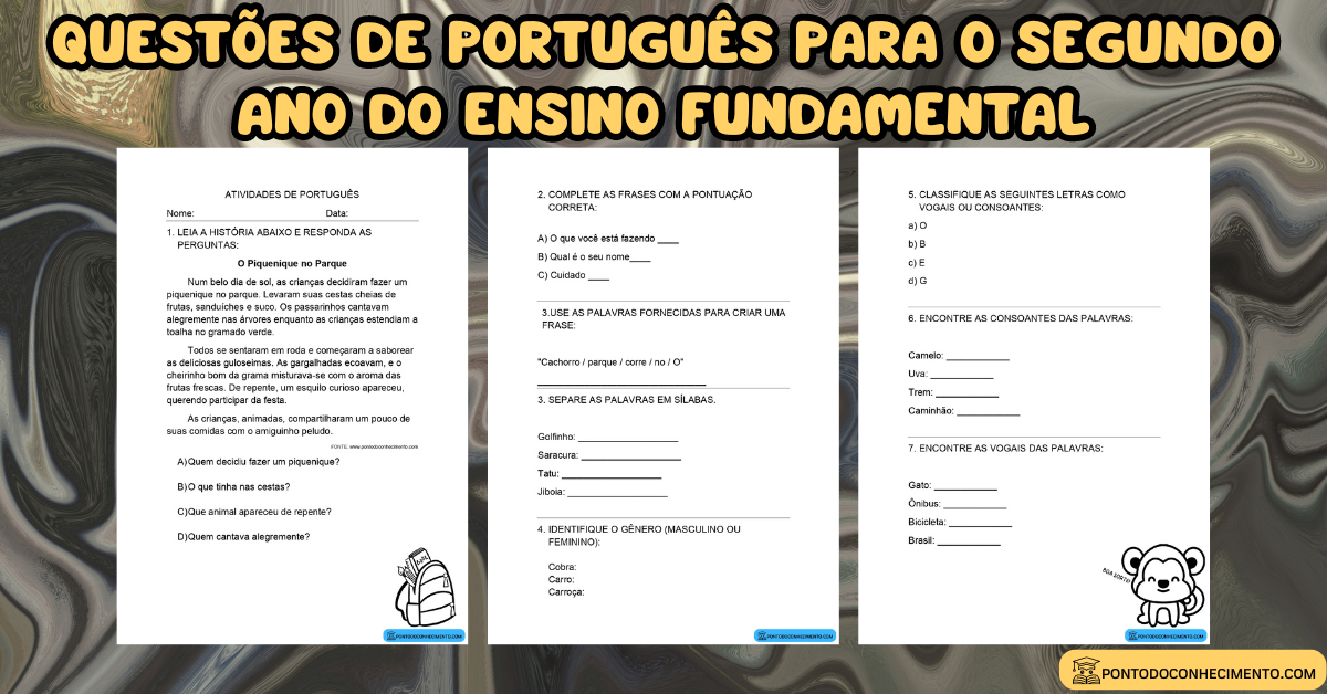 Você está visualizando atualmente Questões de português para o segundo ano do ensino fundamental