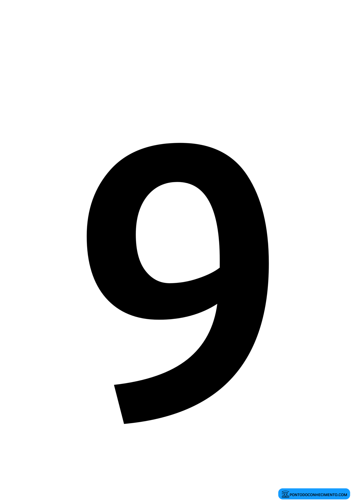 Números de 0 a 9 em A4 para imprimir - Ponto do Conhecimento