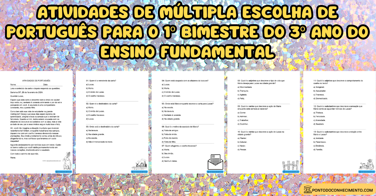 Você está visualizando atualmente Atividades de múltipla escolha de português para o 1º bimestre do 3º ano do ensino fundamental