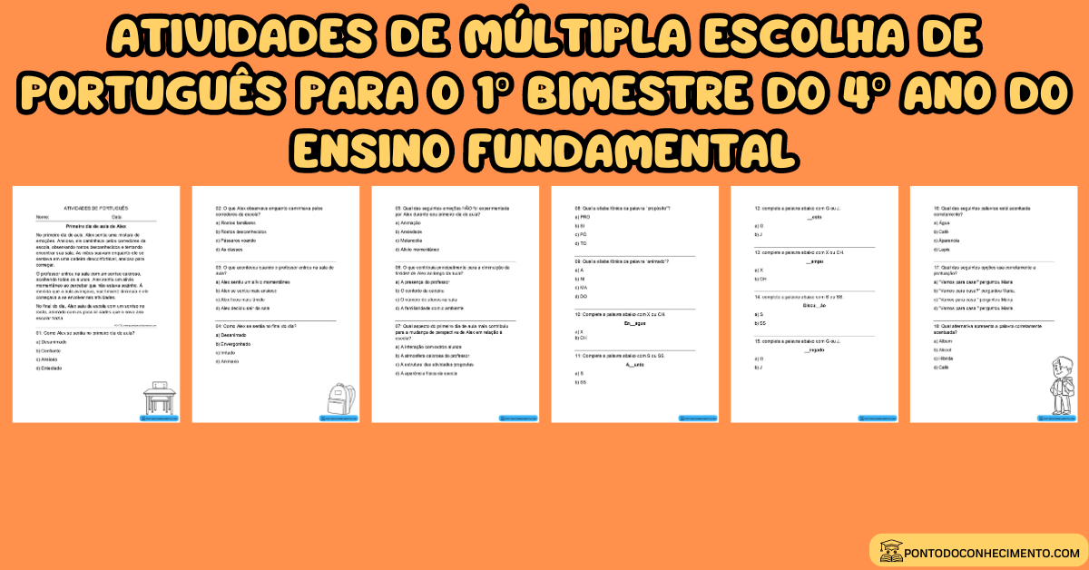 Você está visualizando atualmente Atividades de múltipla escolha de português para o 1º bimestre do 4º ano do ensino fundamental