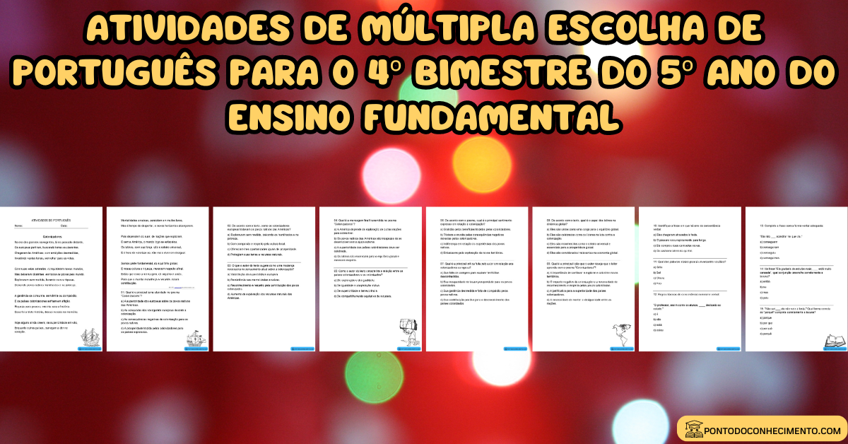 Você está visualizando atualmente Atividades de múltipla escolha de português para o 4º bimestre do 5º ano do ensino fundamental