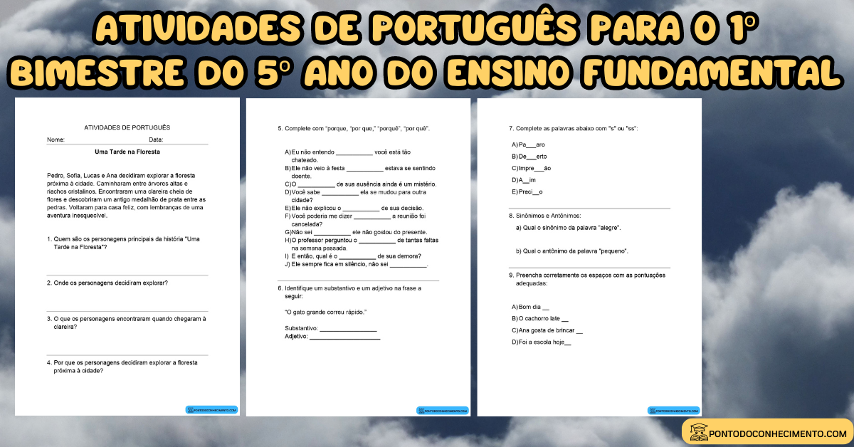 Você está visualizando atualmente Atividades de português para o 1º bimestre do 5º ano do ensino fundamental