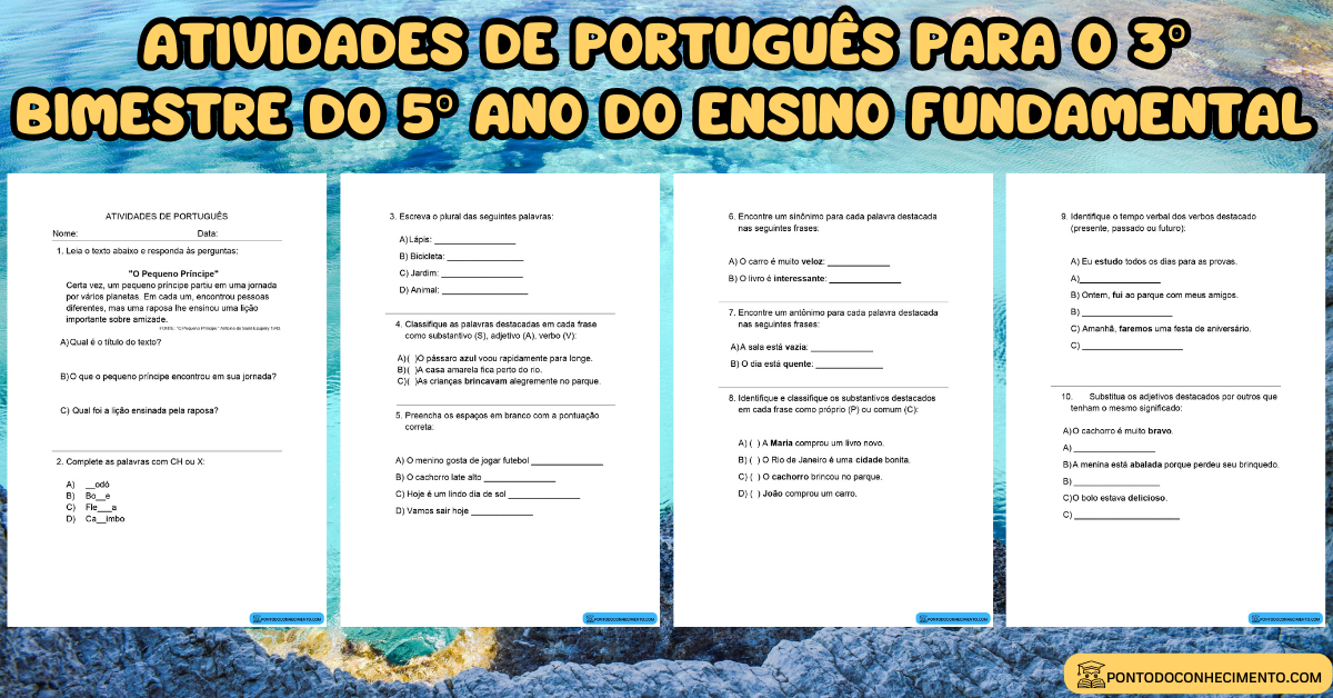 Você está visualizando atualmente Atividades de português para o 3º bimestre do 5º ano do ensino fundamental