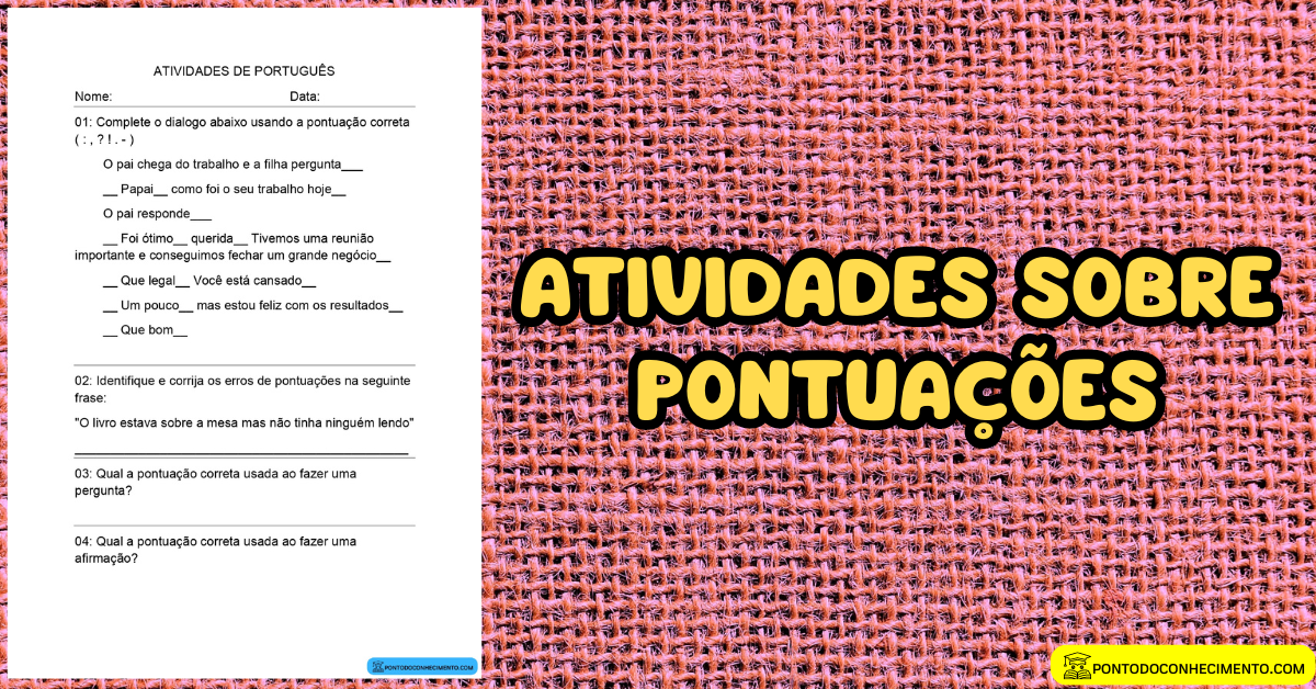 Você está visualizando atualmente Atividades sobre pontuações