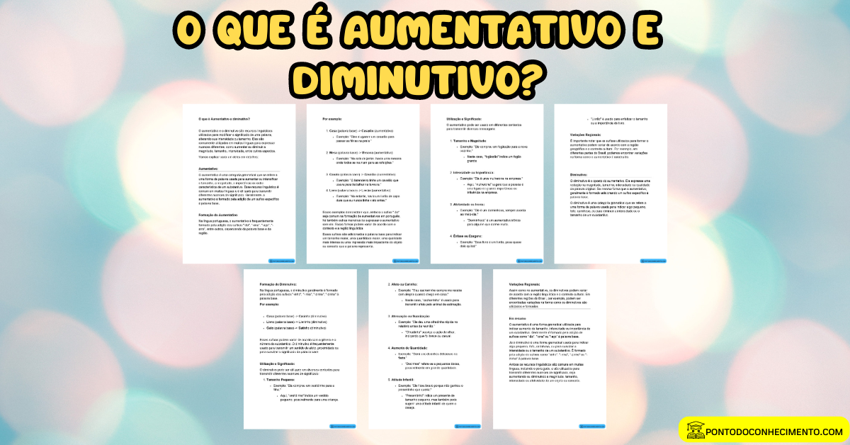 Arquivo de Exemplos de Aumentativo e diminutivo - Ponto do Conhecimento