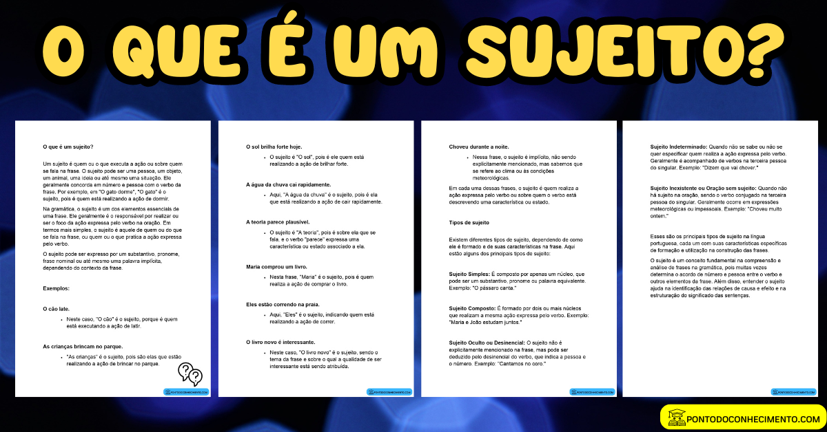 Você está visualizando atualmente O que é um sujeito?