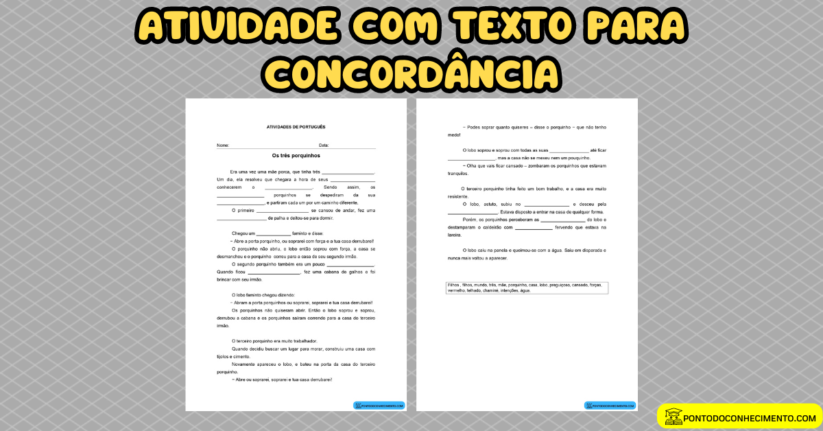 Você está visualizando atualmente Atividade com texto para concordância