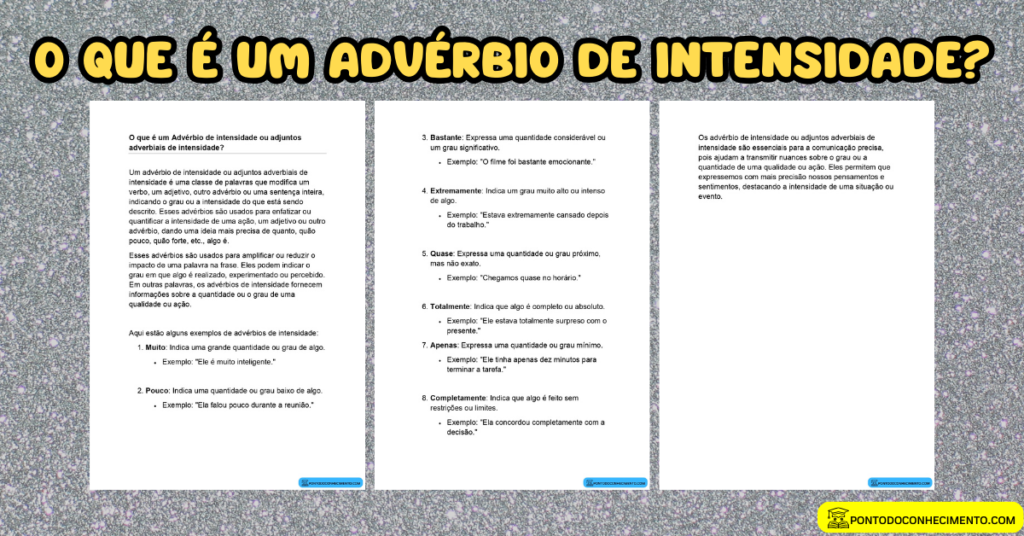 Arquivo de Advérbio de intensidade para imprimir - Ponto do Conhecimento