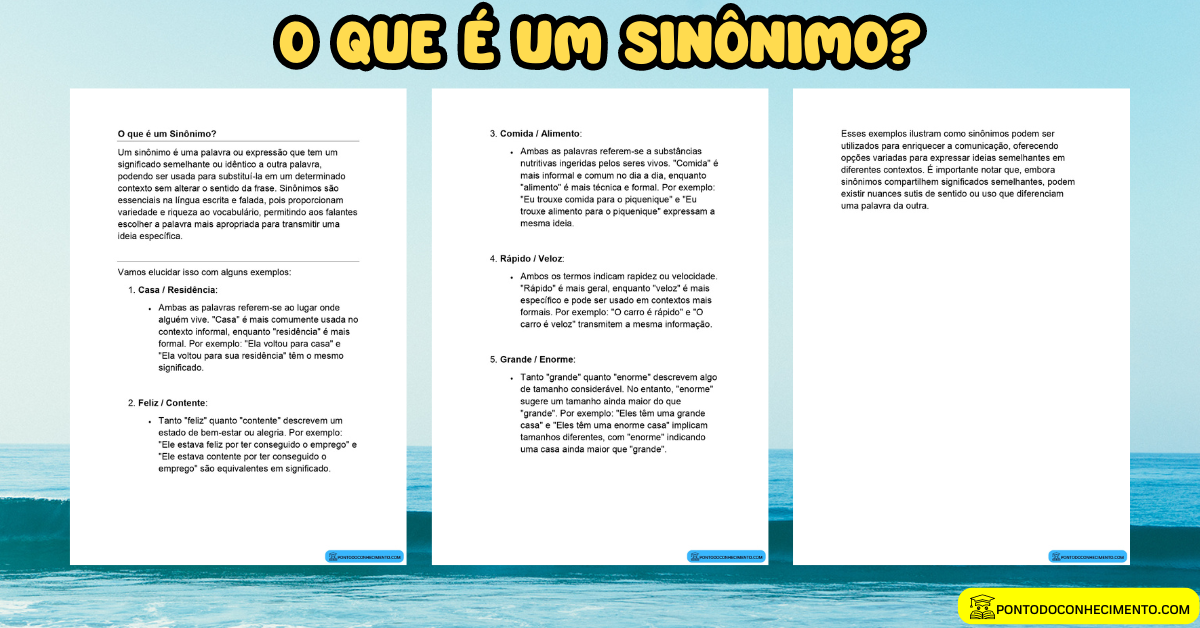 Você está visualizando atualmente O que é um Sinônimo?