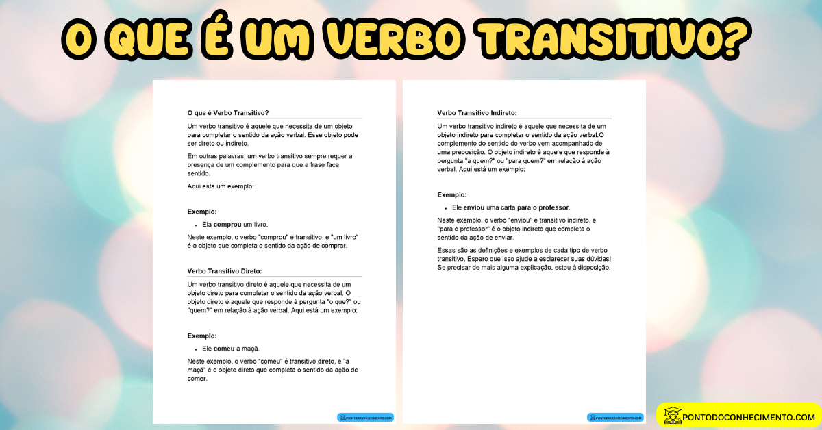 Você está visualizando atualmente O que é um Verbo Transitivo?