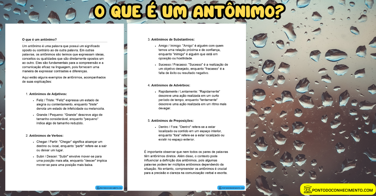 Você está visualizando atualmente O que é um antônimo?