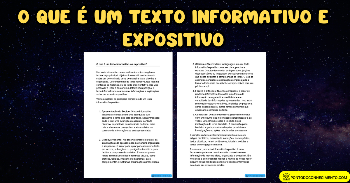 Você está visualizando atualmente O que é um texto informativo e expositivo?