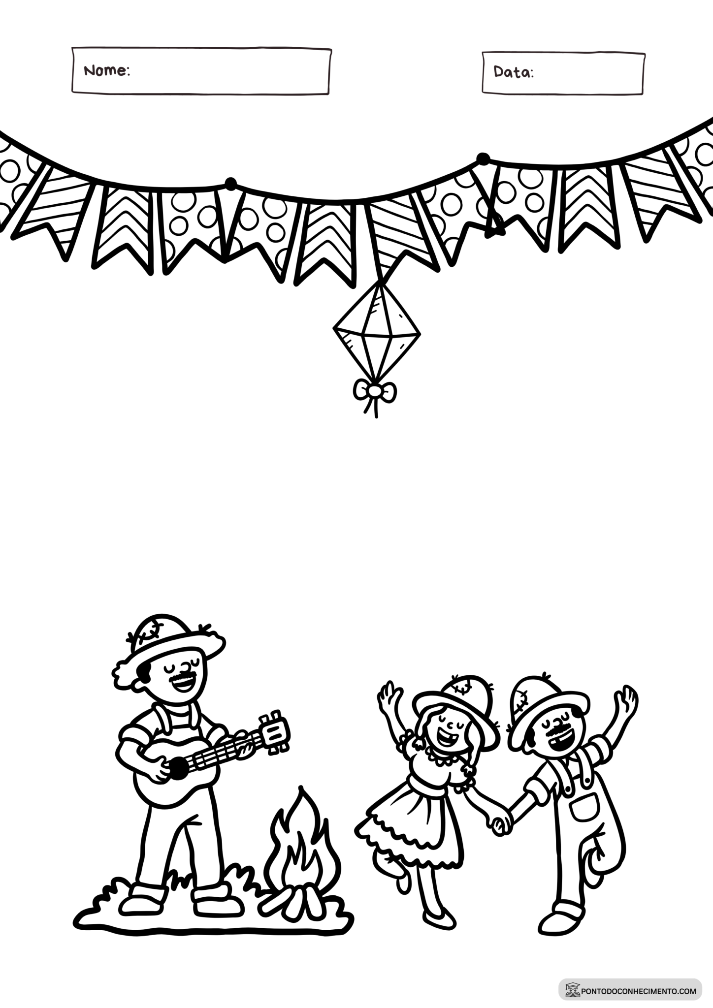 Atividade de festa junina para colorir - Ponto do Conhecimento