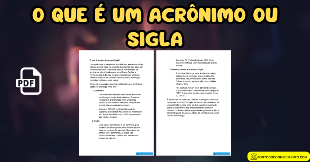 Arquivo de O que é uma Sigla - Ponto do Conhecimento