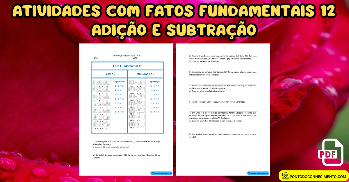 Você está visualizando atualmente Atividades com fatos fundamentais 12 adição e subtração