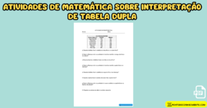 Leia mais sobre o artigo Atividades de matemática sobre Interpretação de tabela dupla