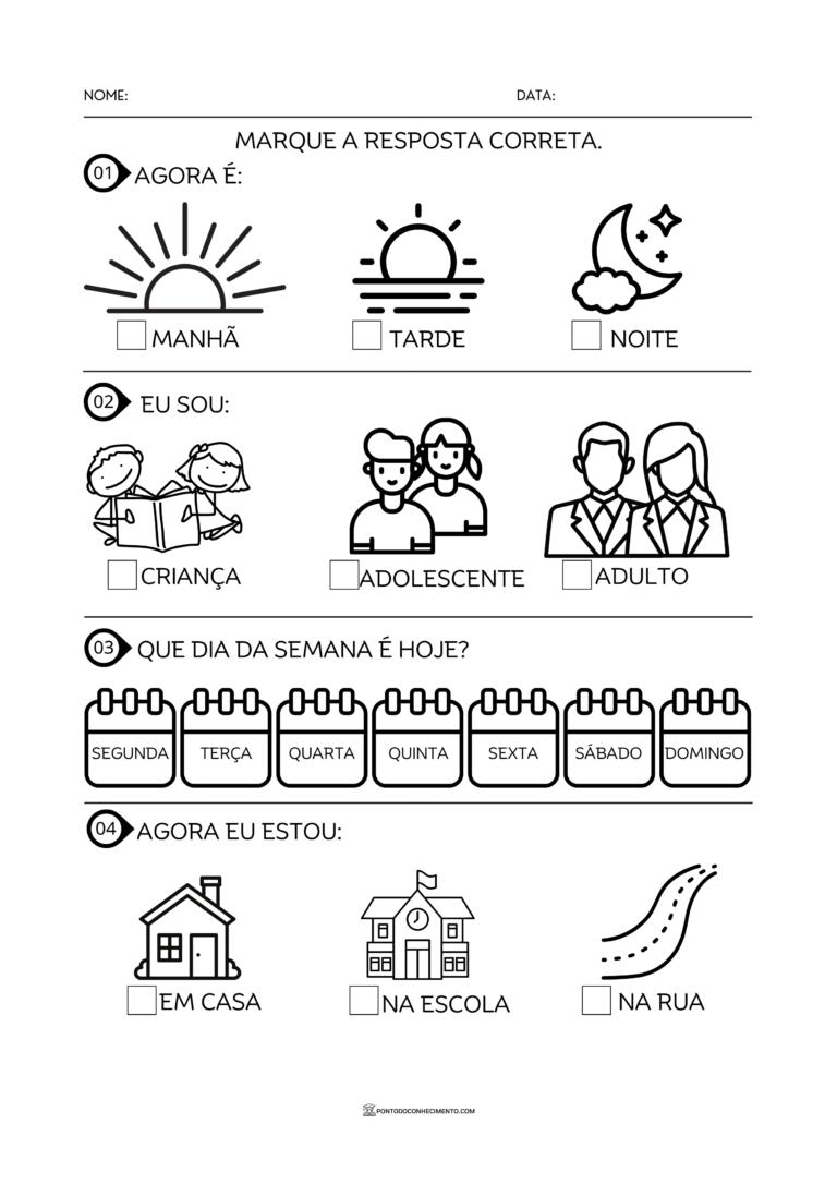 Atividade de história para o primeiro ano - Ponto do Conhecimento