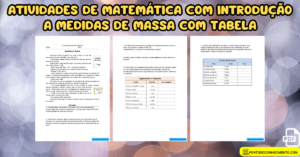 Leia mais sobre o artigo Atividades de matemática com introdução a medidas de massa com tabela