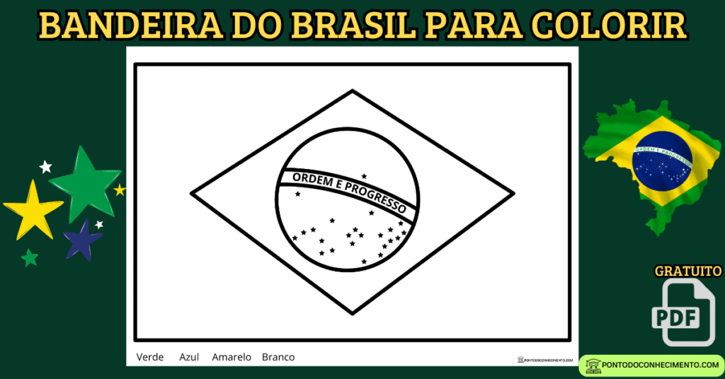 Bandeira do Brasil para colorir - Ponto do Conhecimento