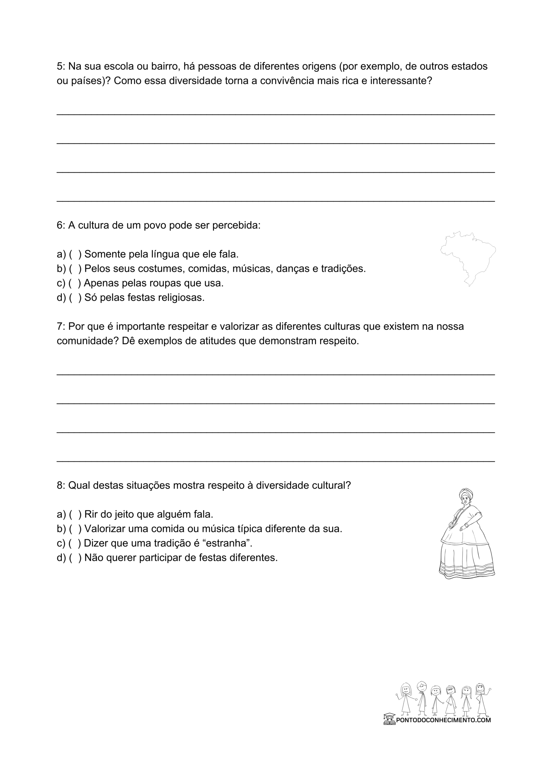 História 3º ano do Ensino Fundamental A Diversidade Cultural da Comunidade