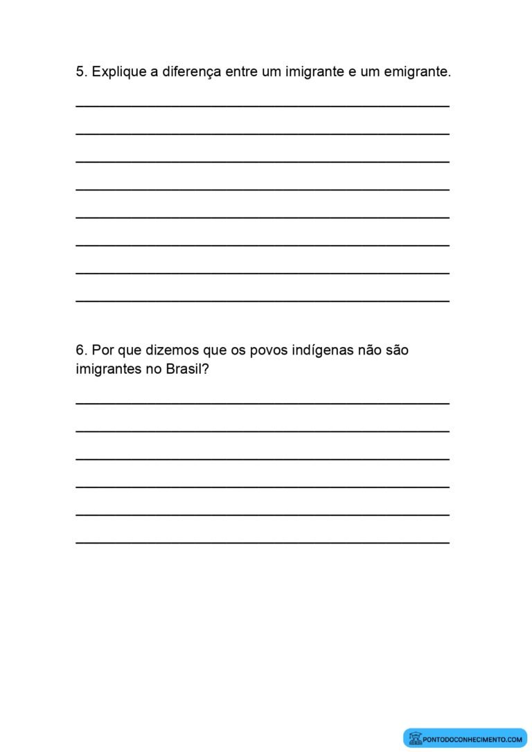 Atividade de História quarto ano sobre migrações no Brasil - Ponto do ...