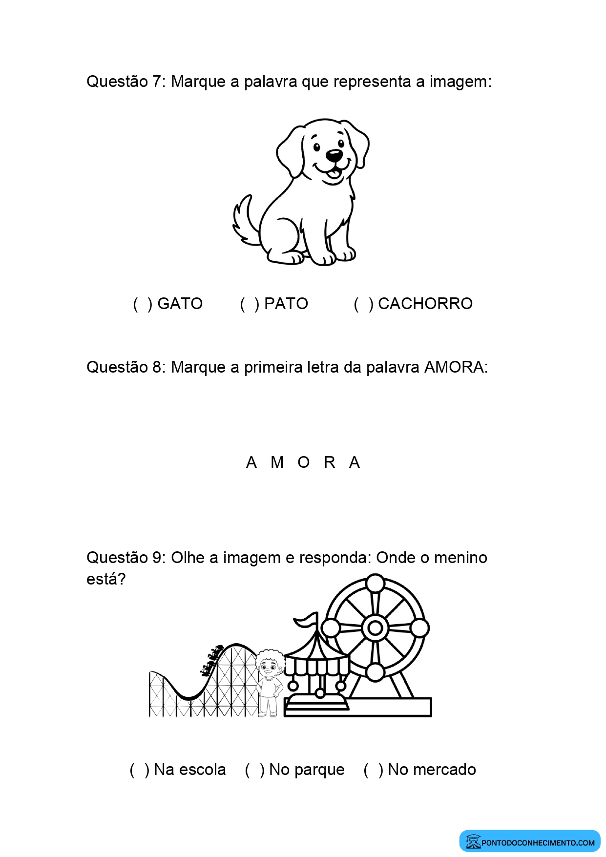 Avaliação diagnóstica 1º ano português e matemática