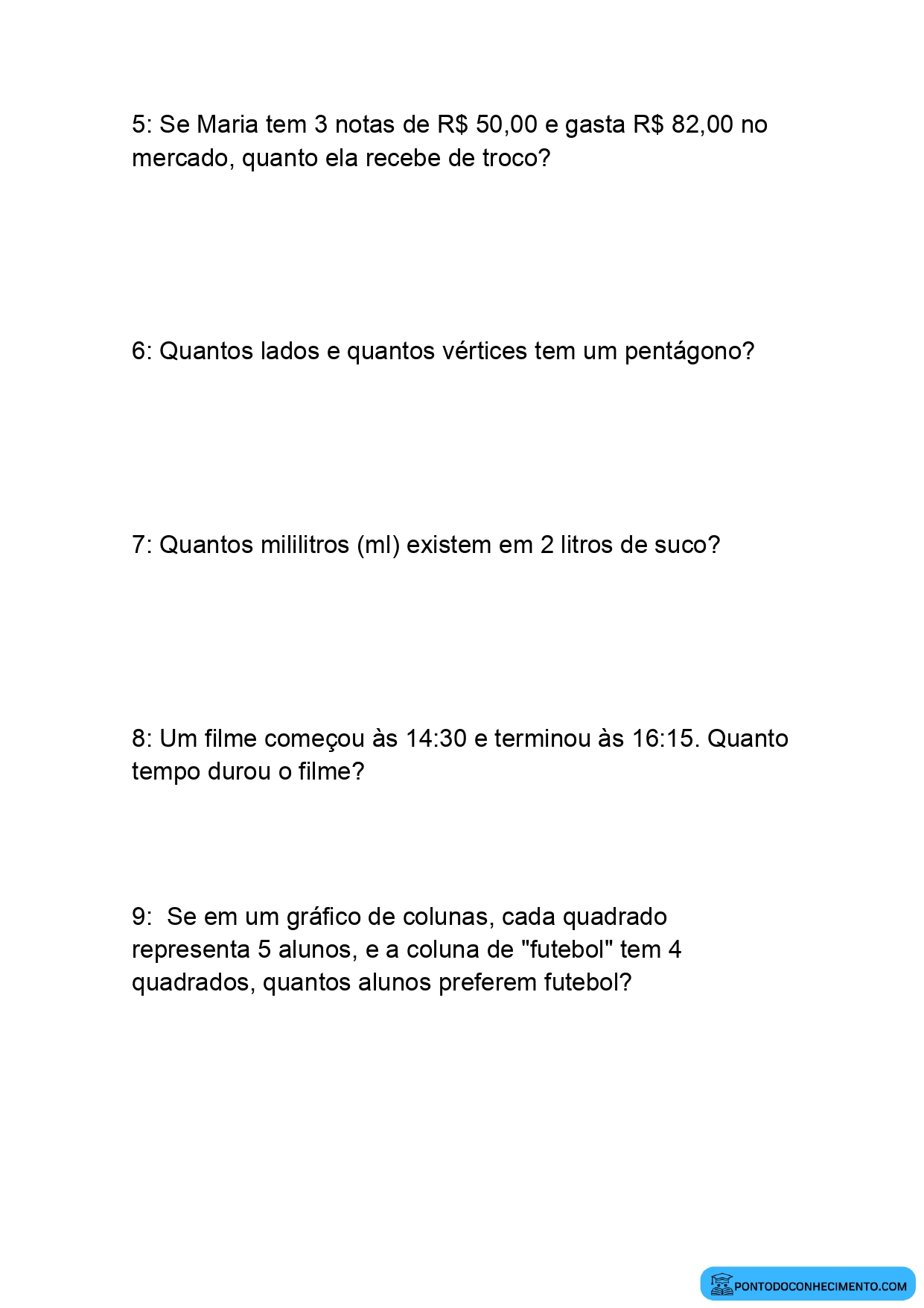 Avaliação diagnóstica 5º ano