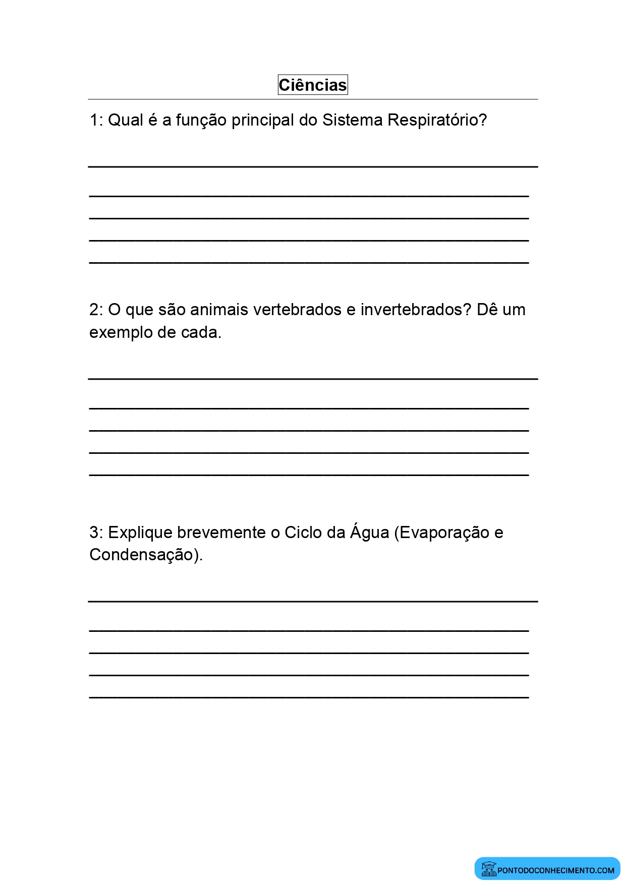 Avaliação diagnóstica inicial 5º ano