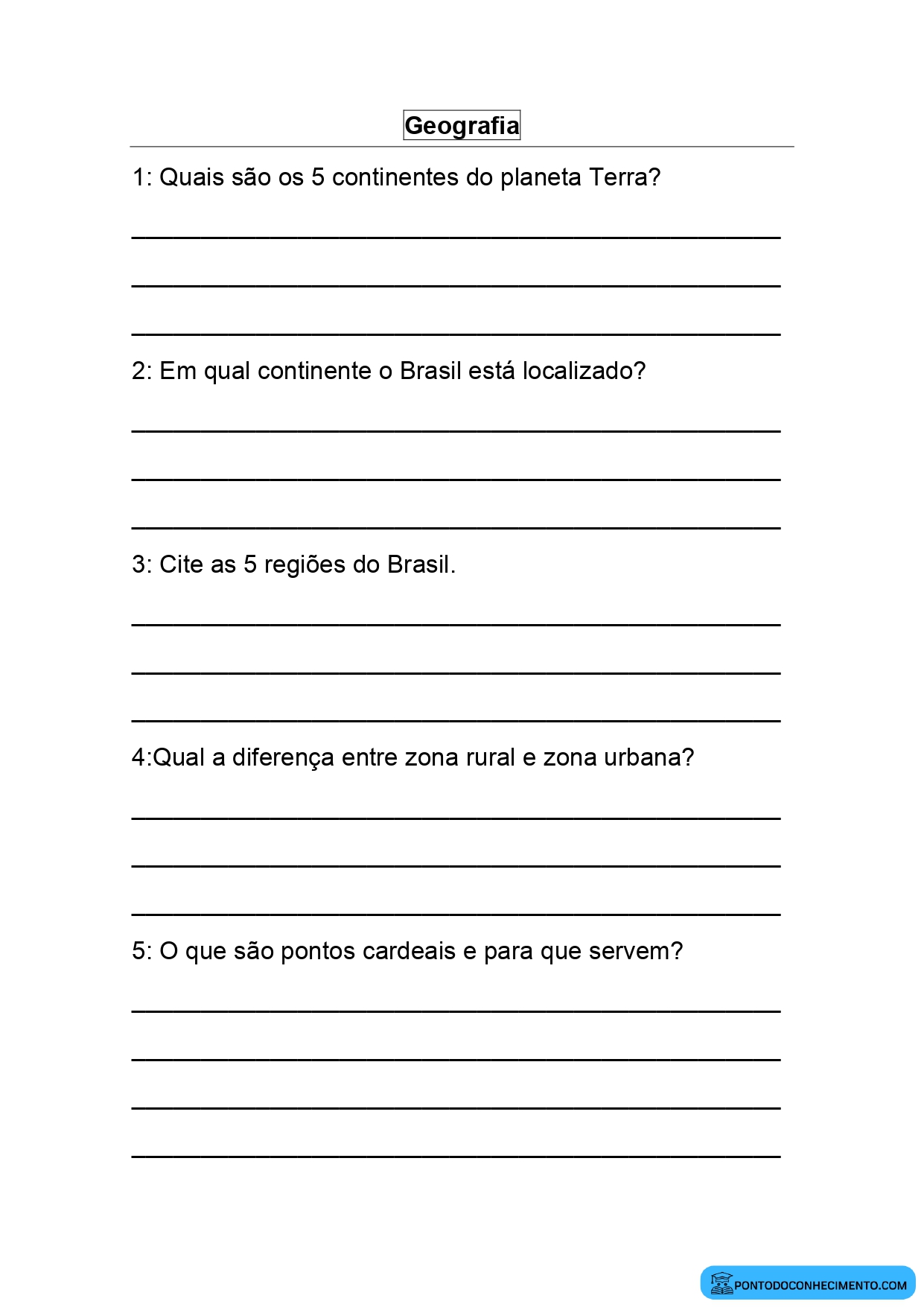 Avaliação diagnóstica quinto ano pronta