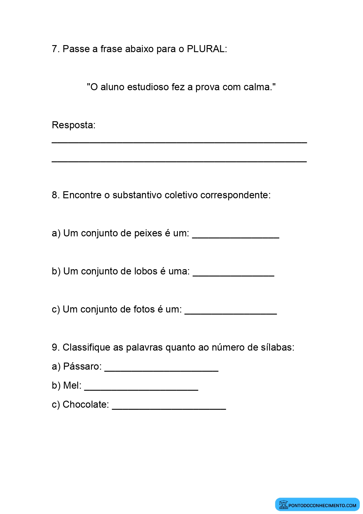 Avaliação diagnóstica quarto ano ensino fundamental