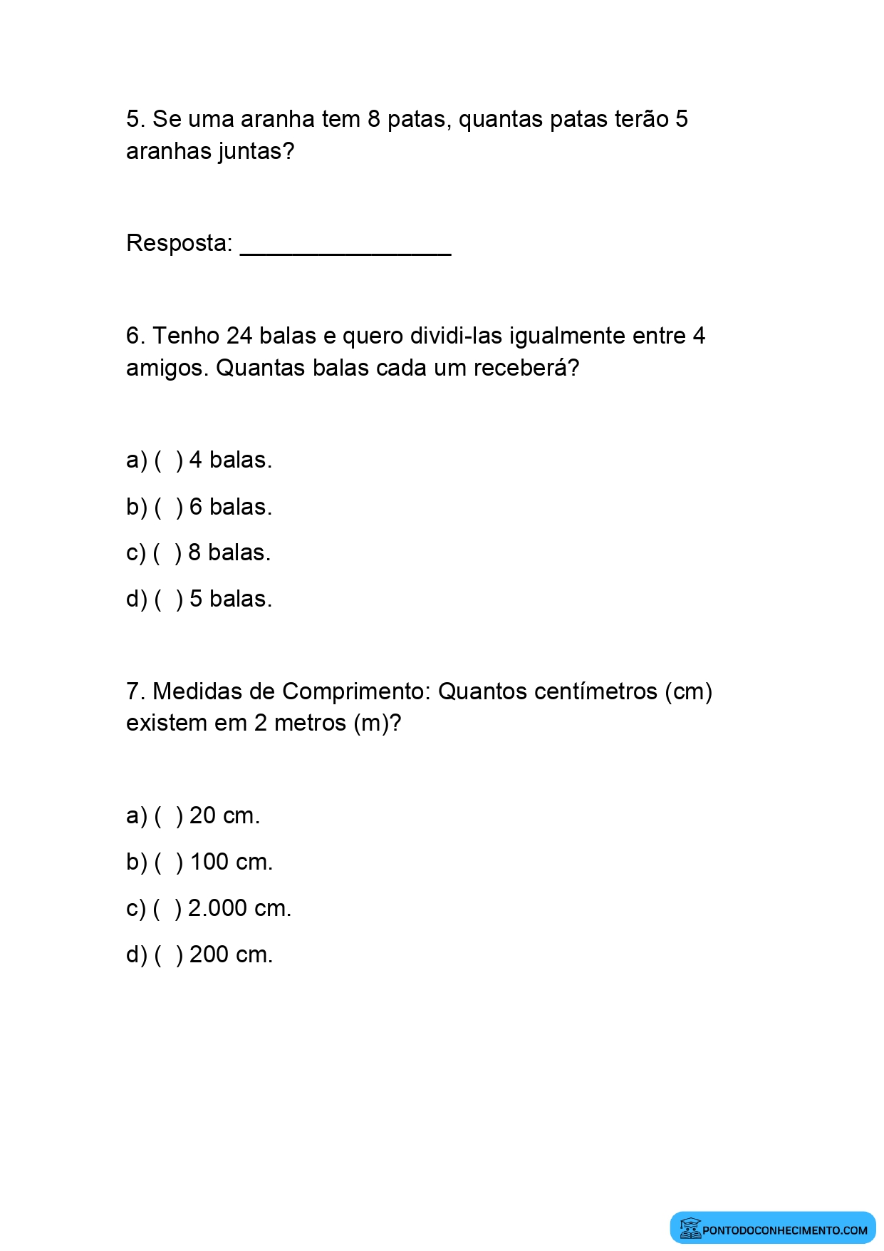 Avaliação diagnóstica inicial 4º ano