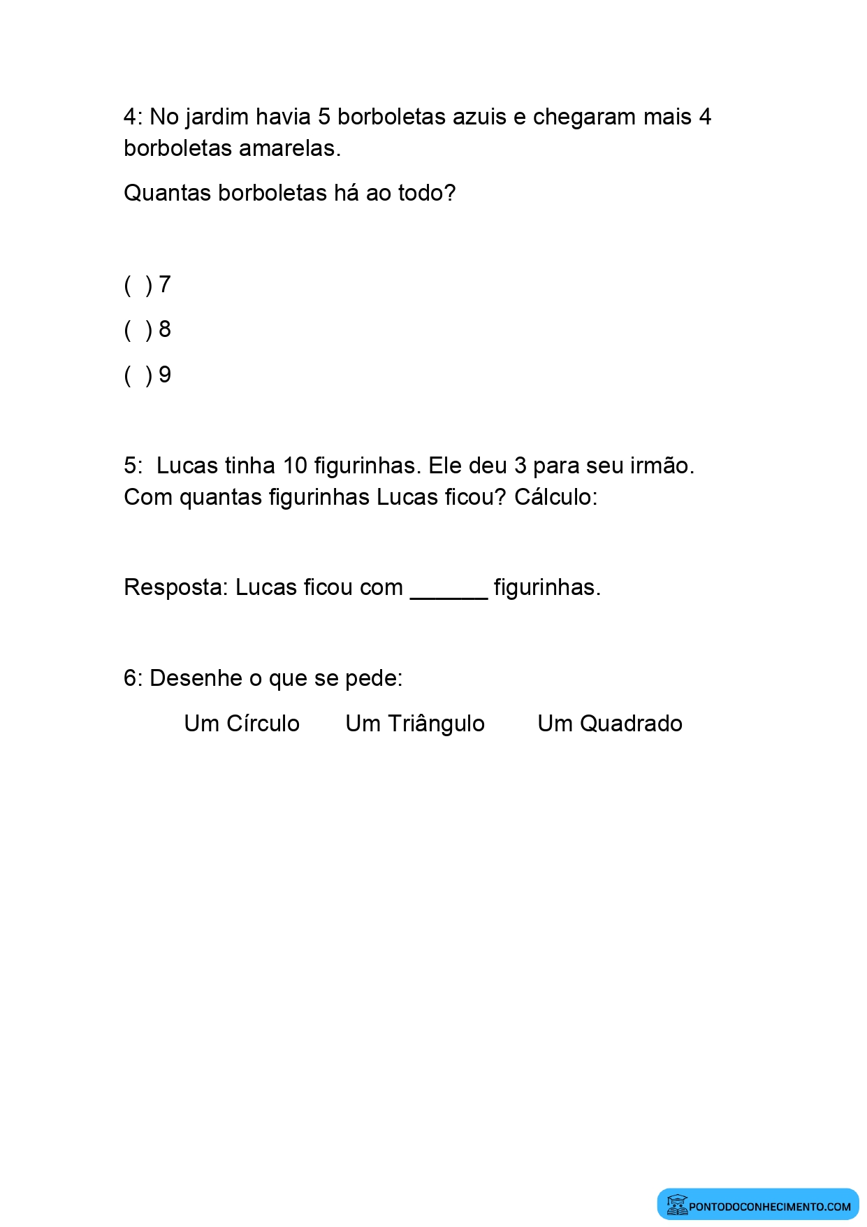 Avaliação diagnóstica 2º ano