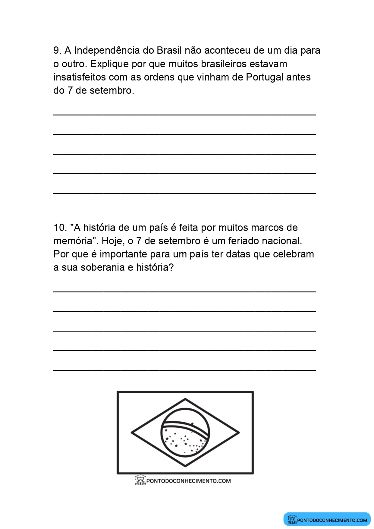 Teste de História Quarto Ano quarto bimestre