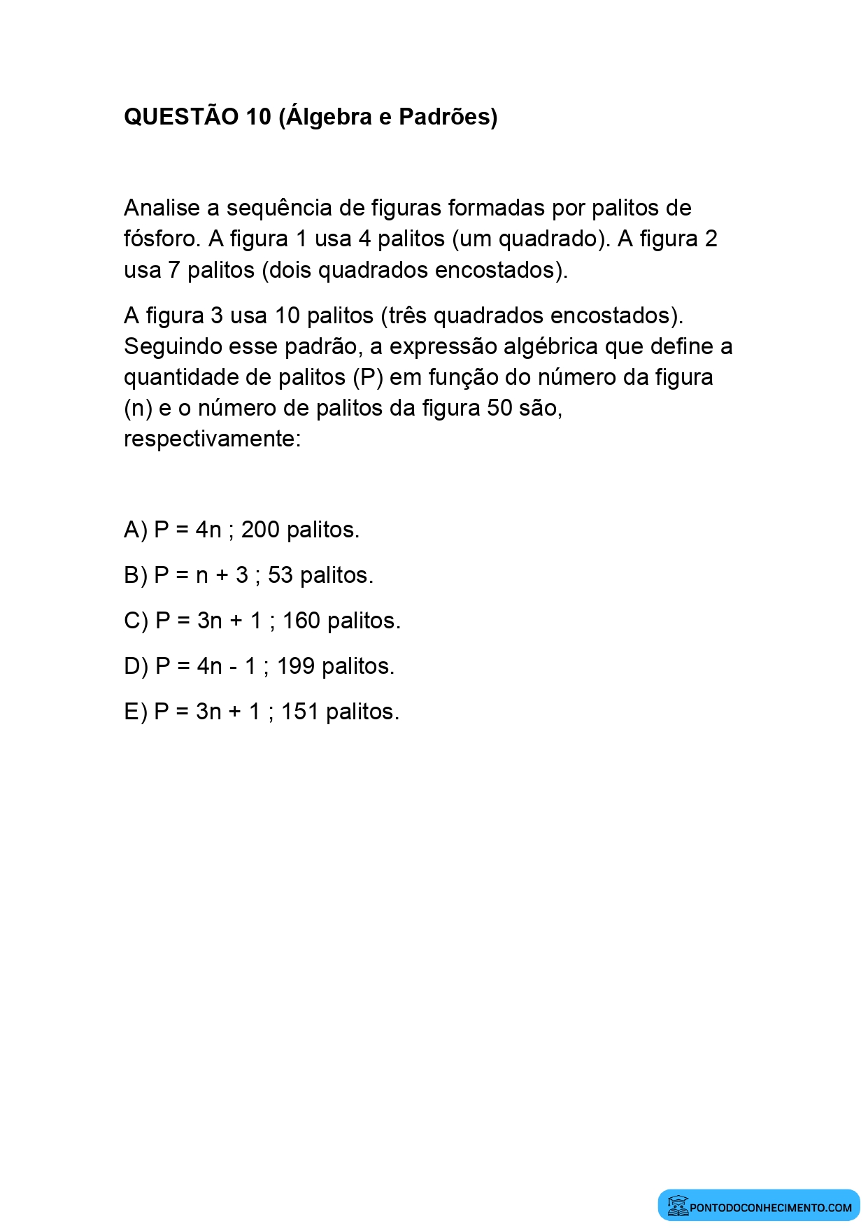 Exercícios de Álgebra para Enem