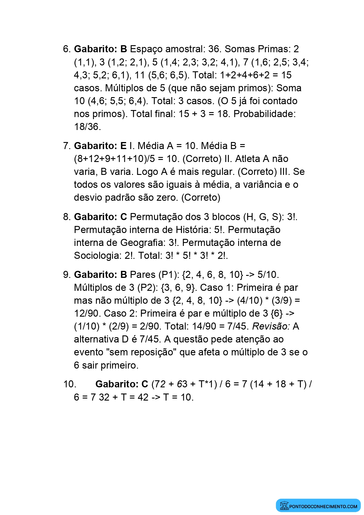 Questões de Estatística e Probabilidade Enem