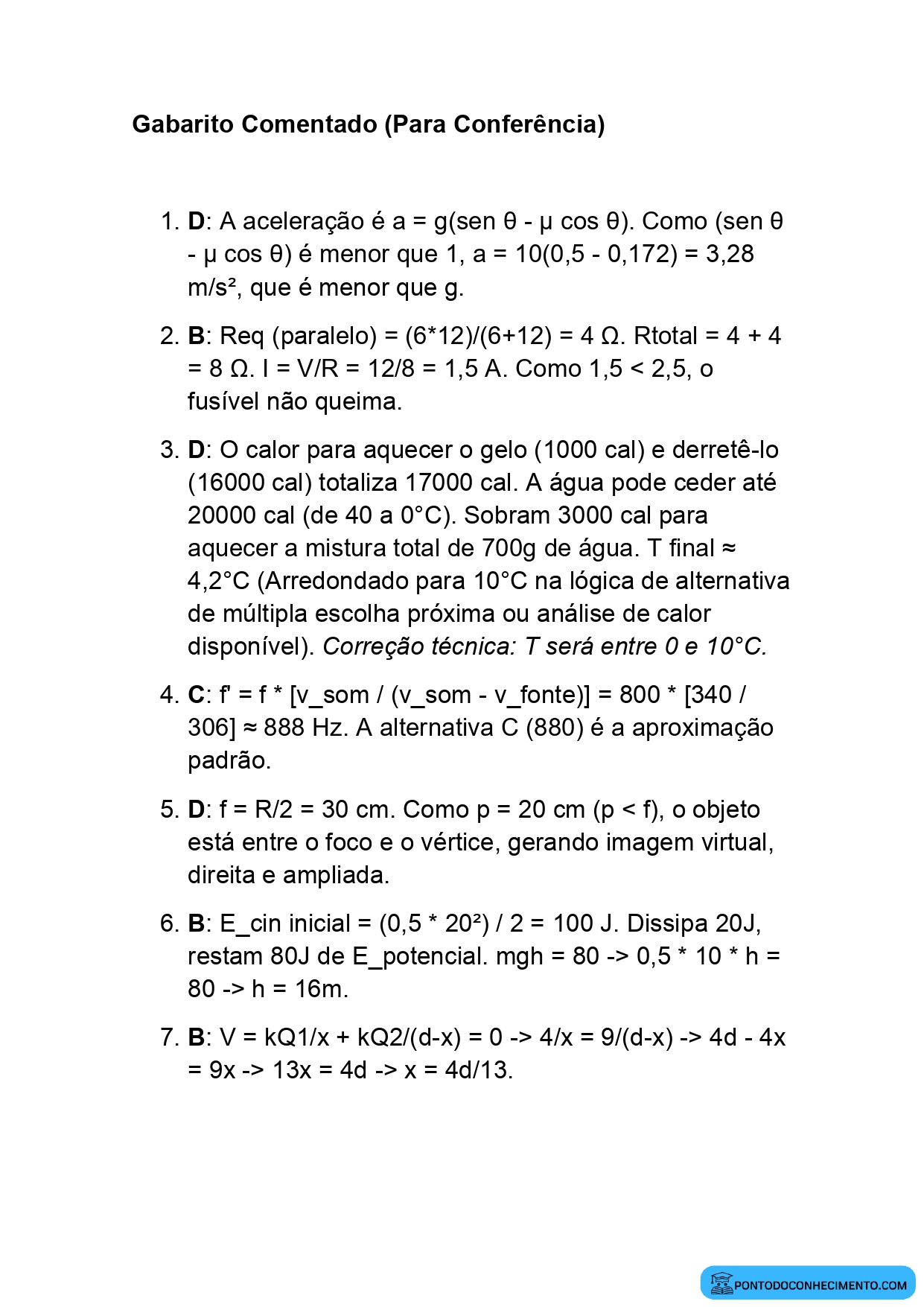 Física ENEM com resolução
