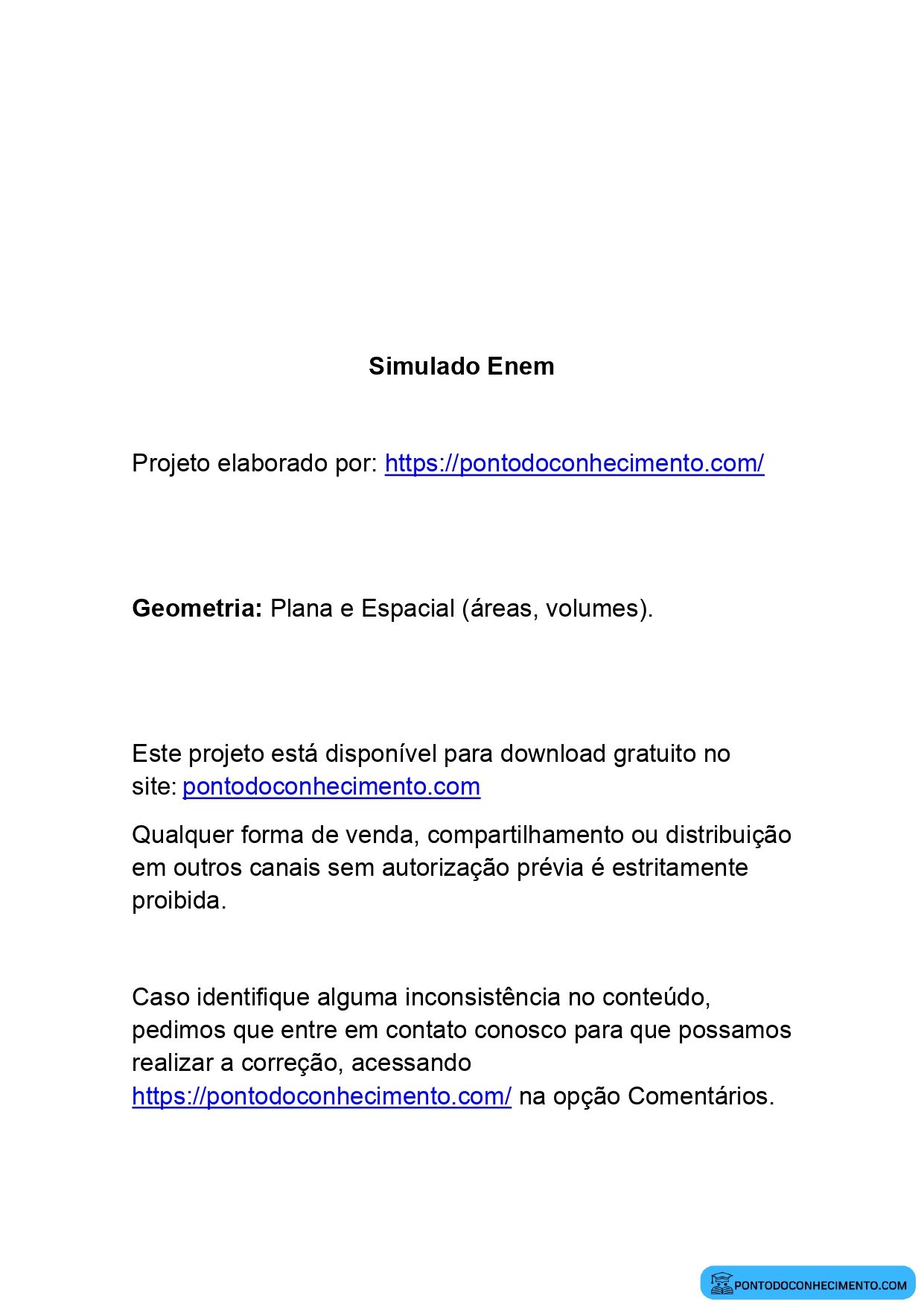 Simulado de Geometria