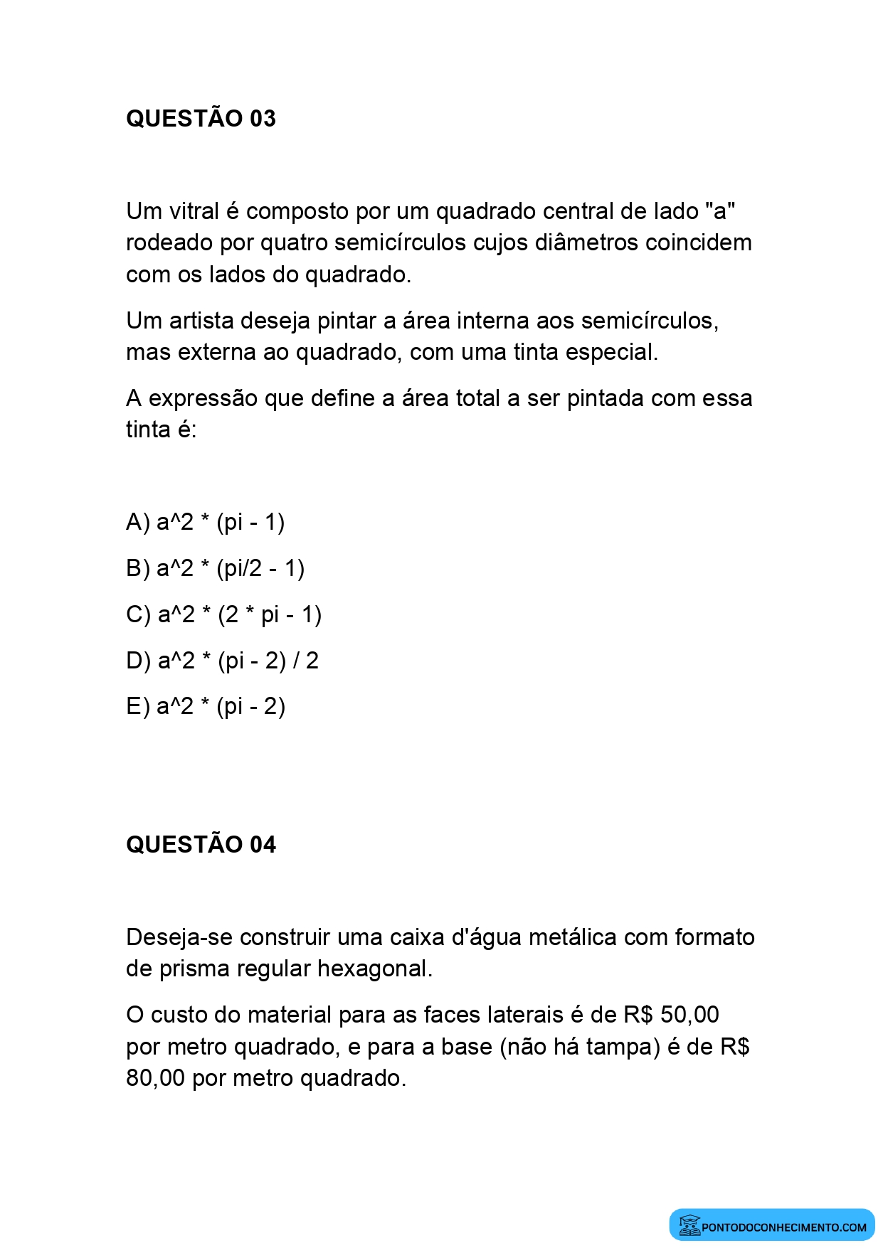 Simulado Enem Matemática Geometria