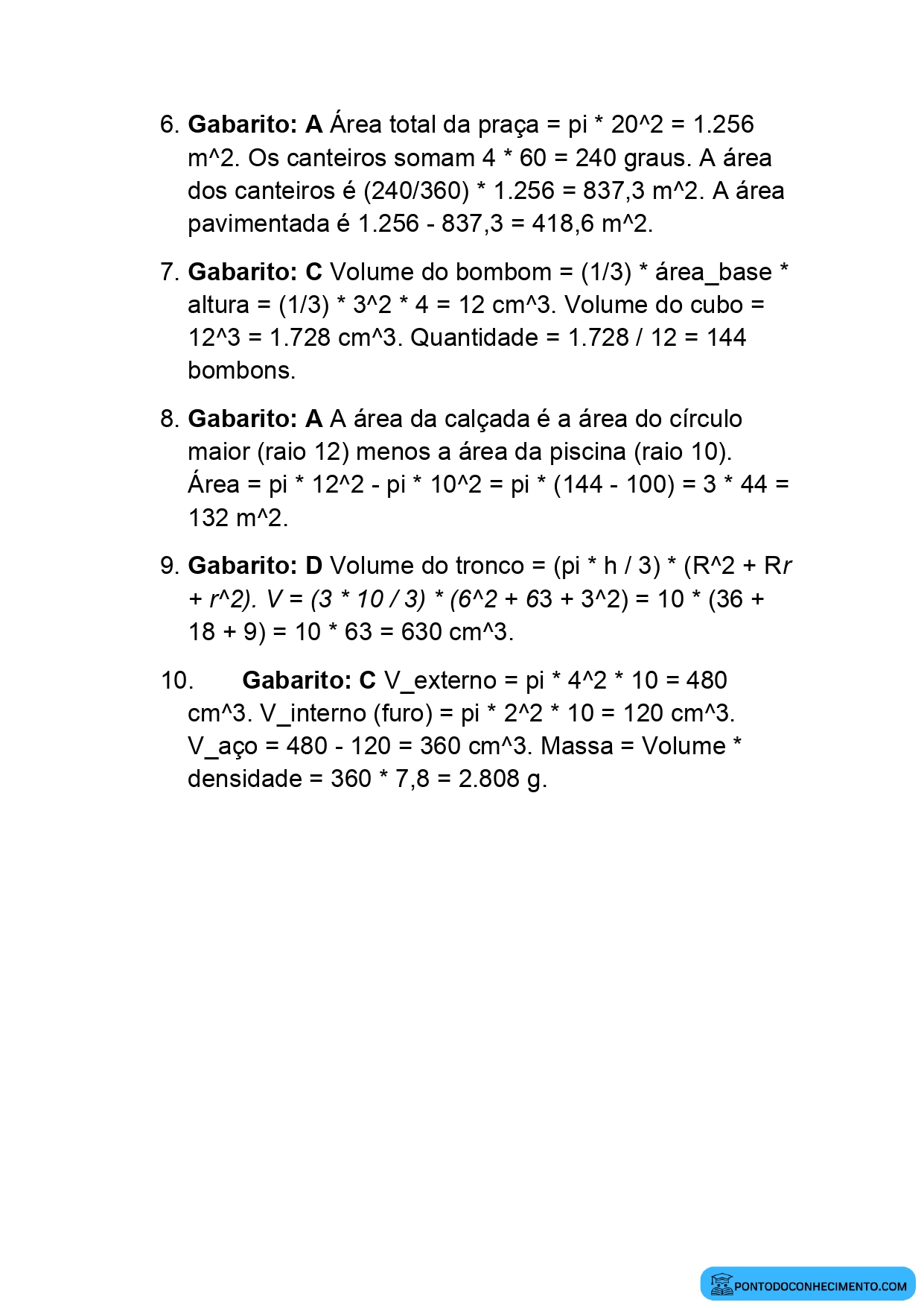 Questões comentadas de Geometria Enem