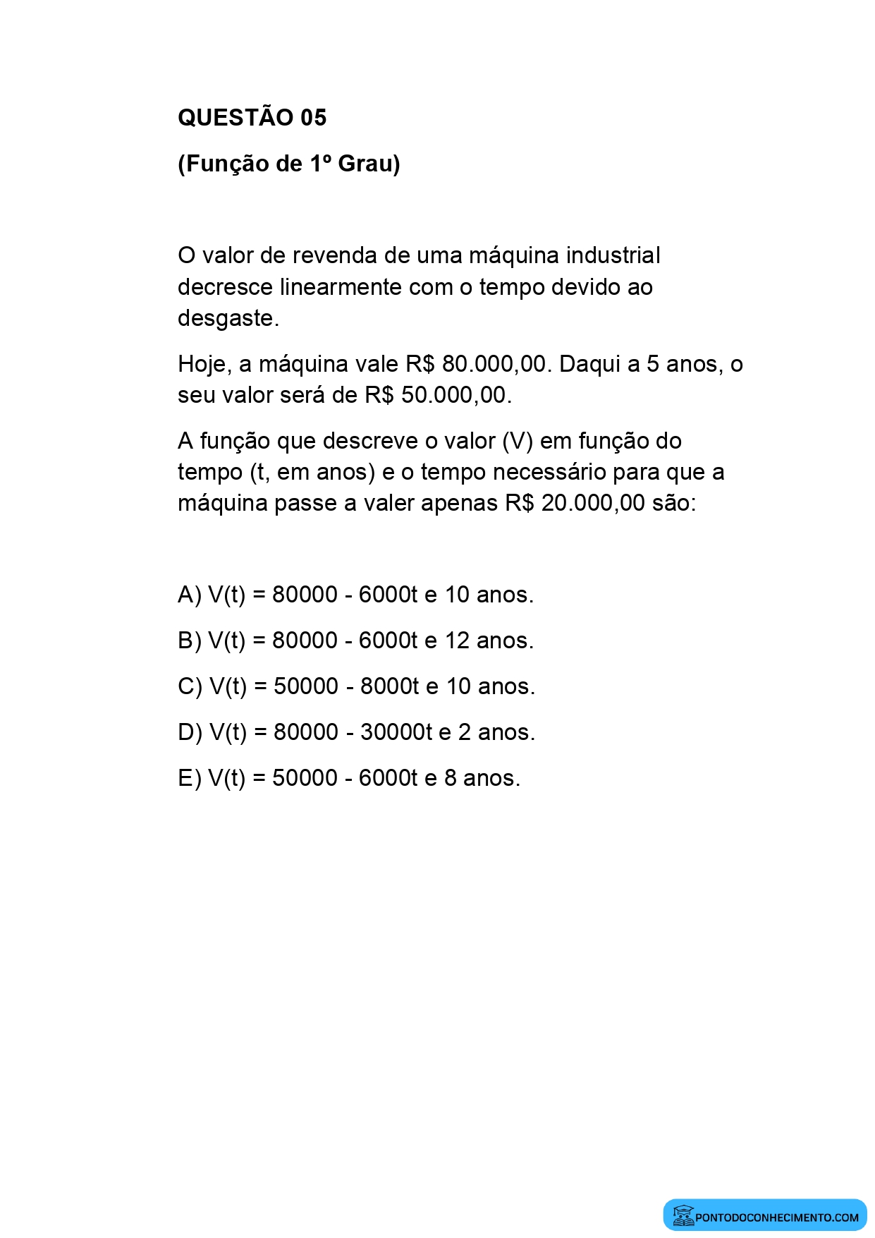 Simulado de Matemática e suas Tecnologias