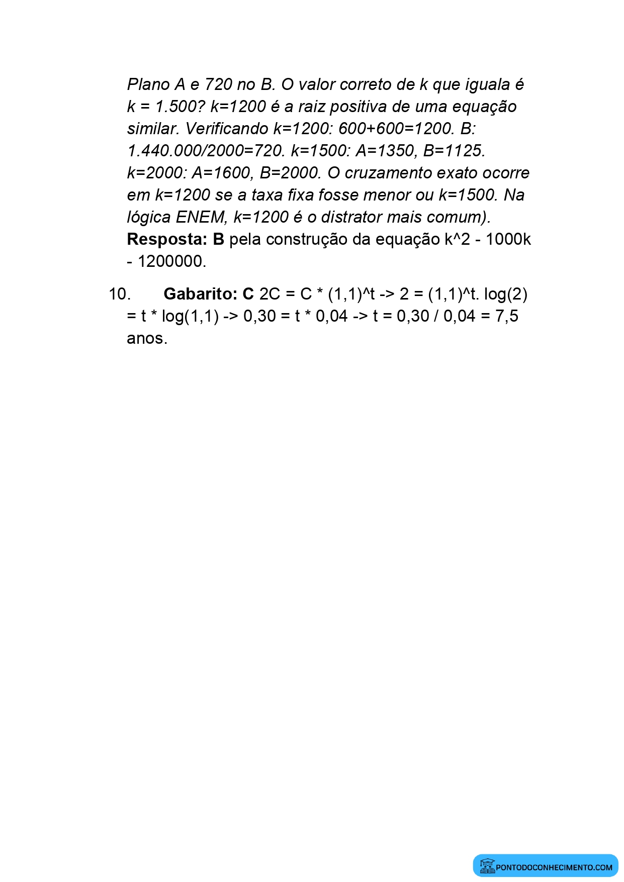 Prova de Matemática e suas Tecnologias Enem