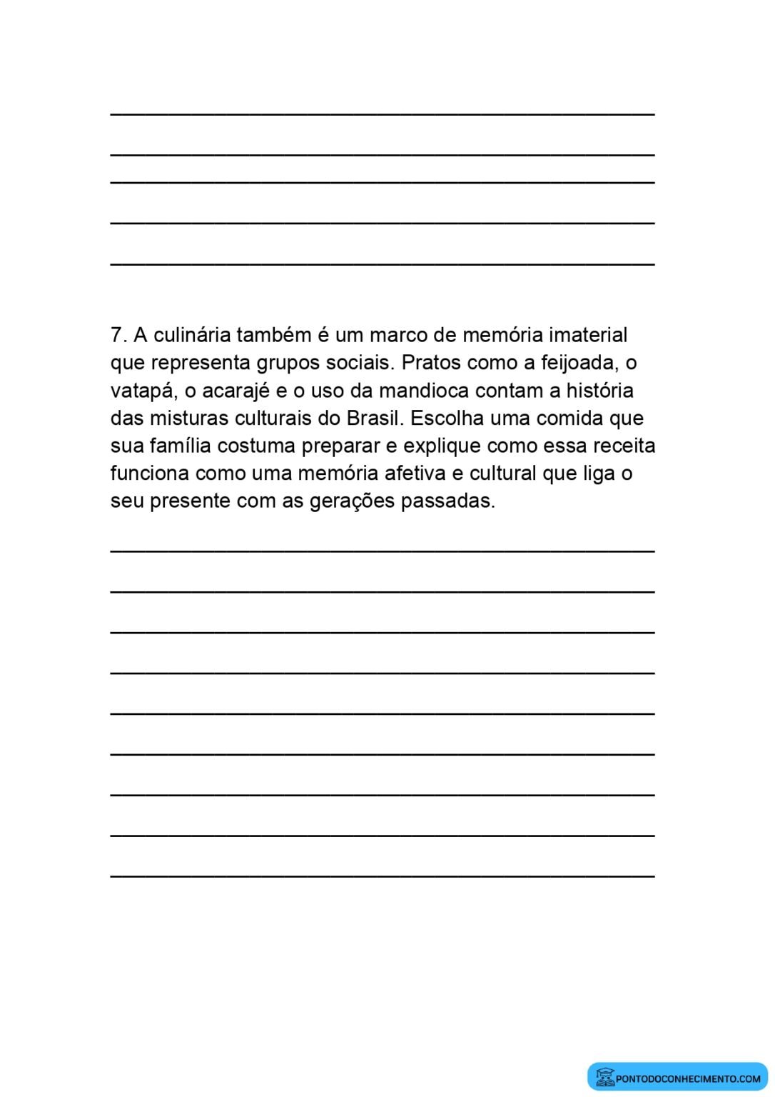 Atividades discursivas de História para o 5º ano sobre marcos de ...