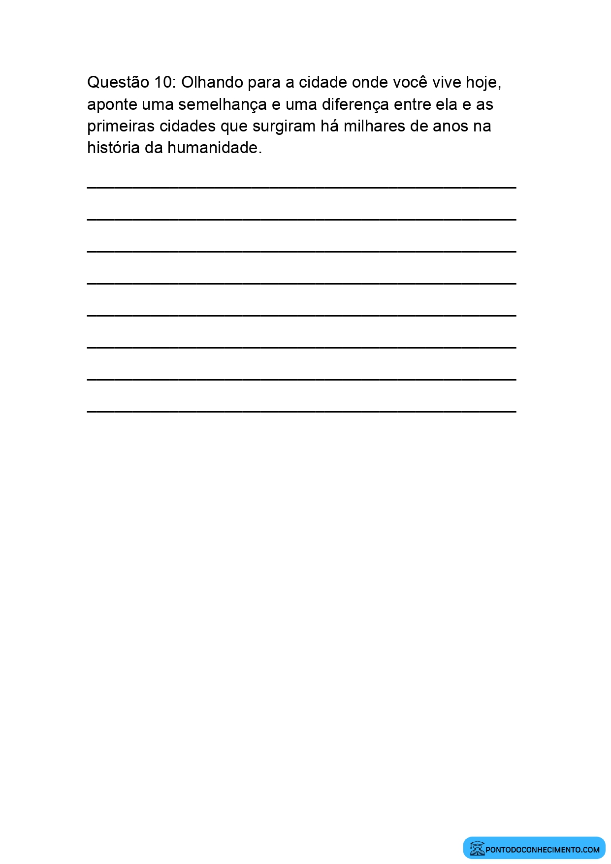 Atividade Educativa sobre o Surgimento das Primeiras Cidades para o 5º Ano
